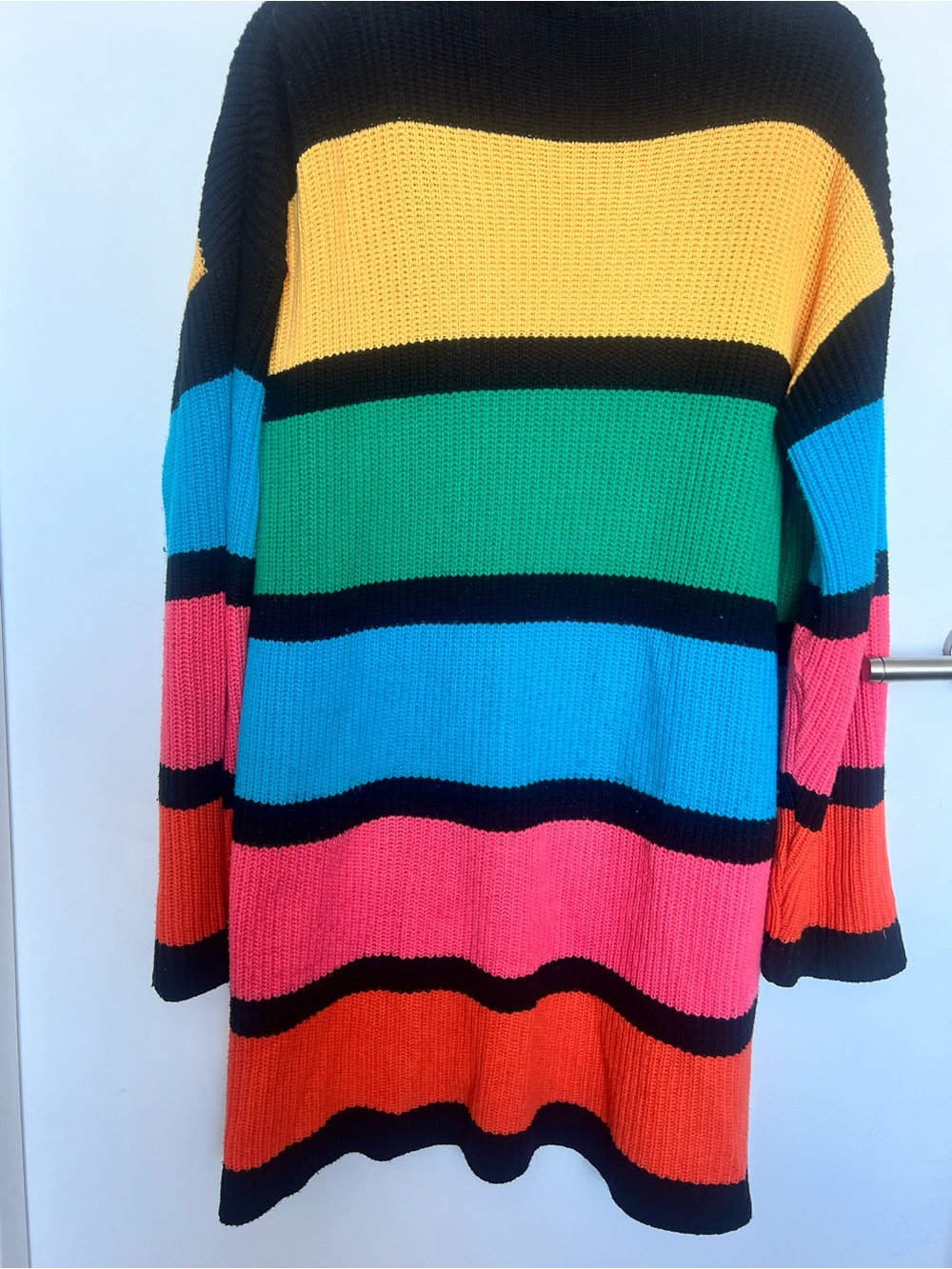 Colorblock Open-Front Cardigan Sweater - Multicolor - Picture 2 of 3